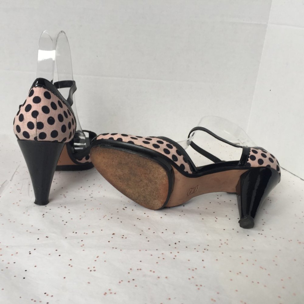 Via Spiga Pink Black Polka Dot Mary Jane Pin up 9 Barbiecore Y2K Aesthetic - Picture 5 of 5